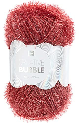 Rico Design Rico Creative Bubble Schwammgarn 50g 90m Nadelstärke 2-3 100 Polyester Waschbar bis 60°C Beere