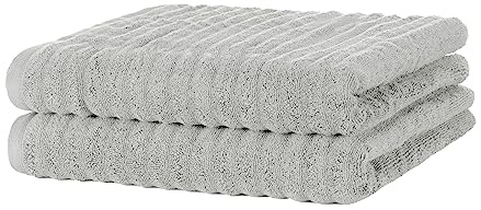 Merana Oslo Handtuch Set | schnelltrocknend, weich & fusselfrei | Frottier Luxus Qualität | 100% Baumwolle Frottee | Oeko-TEX | 590 GSM | Badetuch & Duschtuch | Hellgrau (2 x Duschtücher 70x140cm)
