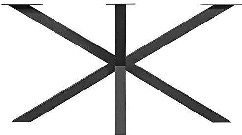 FURNISTAR Tischgestell Spider Tischbeine Kreuzgestell 140x70x72h cm (Schwarz) Tischkufen Stahl Metall Esstisch Schreibtisch Konferenztisch Metall, DIY, einfache Montage