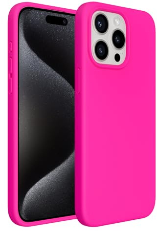 ACRONIX Cover per iPhone 15 Pro Max (6.7), Silicone Liquido Premium, Protezione Completa, Custodia Antiurto a 4 Strati, Case Ultra-Sottile Fodera Microfibra per iPhone 15 Pro Max Case-Rosa Caldo