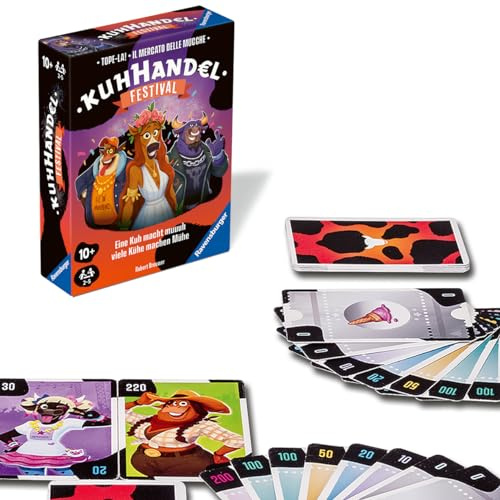 Ravensburger Kartenspiel Kuhhandel-Festival - Familienspiel ab 10 Jahre | Spiel für 2-5 Spieler, Auktionsspiel mit Kühen, Gesellschaftsspiel, Geschenk für Jungen und Mädchen