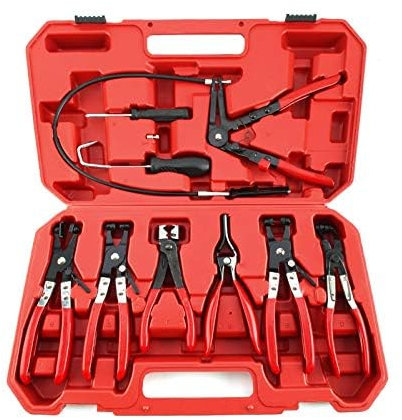 Holdfiturn 9Pcs Flexible Hose Clamp Pliers Set Automotive Car Maintenance Repair Tools Kit for Fuel Pipes Oil Pipes Radiator