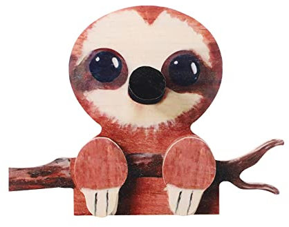 Xnferty Tier-Brillenhalter, 14,9 cm, Niedlicher 3D-Brillenhalter aus Holz, Lustiger Brillenhalter in Welpen-, Hunde- und Katzenform, Nachttisch, Brillenhalter für Zuhause, Büro,(Faultier)