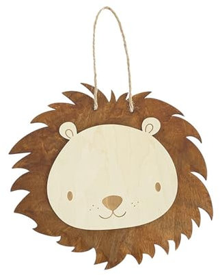 Ueiwffzo Wandbehang Holz Kinderzimmer Deko, Niedliche Löwe Wandbehang Wanddeko, Boho Deko Wall Decoration für Kinderzimmer Wohnzimmer Schlafzimmer