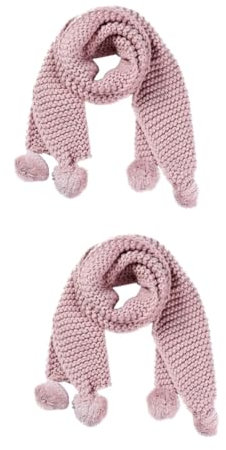 VALICLUD 2St flauschiger Kugelschal Kinderschals Schals für Kinder halstuch schal für pinkes halstuch schal Wollschal warmer Schal Rosa