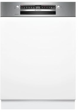 Bosch SBI4ECS28E, Serie 4, Smarter XXL-Geschirrspüler Teilintegriert 60 cm, Besteckschublade, Spülmaschine Made in Germany, besonders Leise, Extra Trocknen, SpeedPerfect Plus, Ferndiagnose, Edelstahl