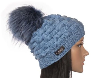Mütze LAHTI hellblau Merino Unisex Herren-Mütze Damen-Mütze Pudelmütze Beanie Strickmütze Winter-Mütze by siamo-handmade