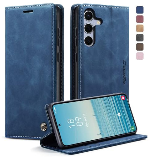 KZB Handyhülle für Samsung Galaxy S25 5G Hülle Premium Leder Klappbar Tasche Flip Case Magnet Kartenfach Standfunktion Klapphülle Schutzhülle für Samsung Galaxy S25 6,2'' - Blau