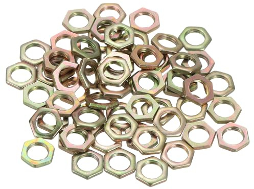 sourcing map Sechskantmuttern aus Karbonstahl, M7 x 0,75 x 2 mm, 60 Stück für Schrauben und Bolzen