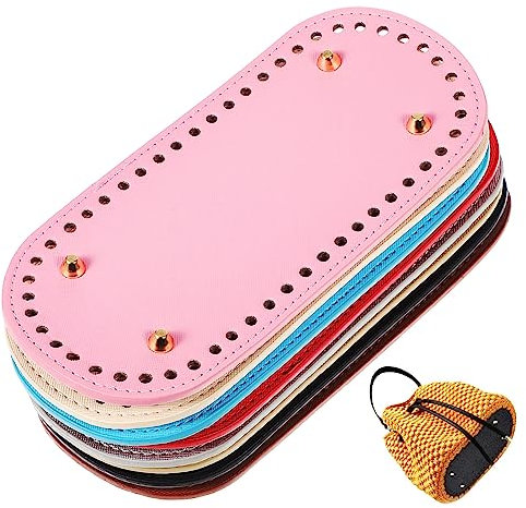 LALAFINA 8stücke Taschenboden Aus Pu-Leder Mit Löchern Oval Zum Häkeln Für Handtaschen Geldbörsen DIY-zubehör