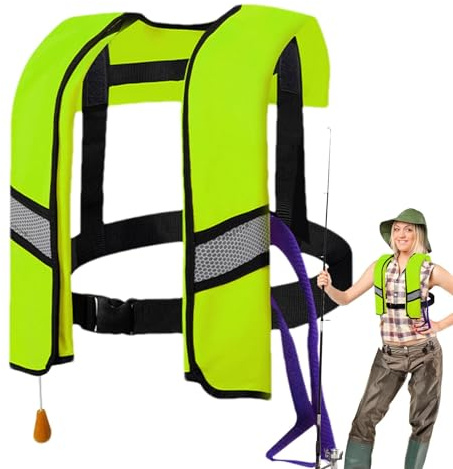 Giubbotto di salvataggio per adulti per nuoto, giubbotto salvagente per il pontone, in nylon, per adulti, gonfiaggio automatico, portatile, galleggiante, per tavola da paddle, galleggiante