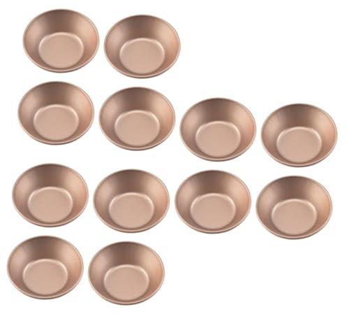 Ciieeo 3sets Carbon Steel Tart Molds Baking Cups for Pies Pudding Molds Nonstick Easy-Clean Tiny Pie Cups Round Egg Tart 4pcs*3