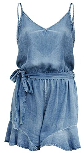 Latzhose Damen Sommer, Jumpsuit Kurz Elegant, Ärmellos Overall Arbeitslatzhose Playsuit Weites Bein Baggy Bib Romper Strampler Pants Leicht Kuschelig Einteiler Sommerhose Mit Träger Latzhose