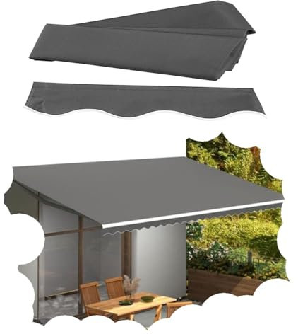 Telo di ricambio per tenda da sole retrattile impermeabile per esterni, protezione UV, dimensioni personalizzabili (4 x 3,5 m)