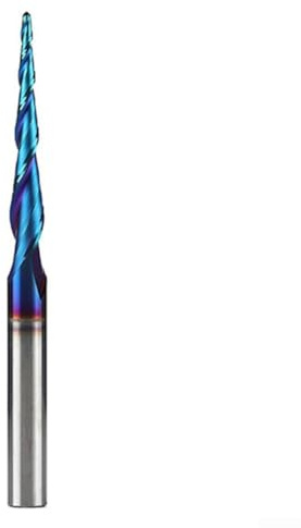 DAZZLEEX Spiral Ball Nose End Mill Router 6.35mm Shank 2-Flute Tapered Carbide For CNC Machining Center High Speed Milling Tool(1.56mm)