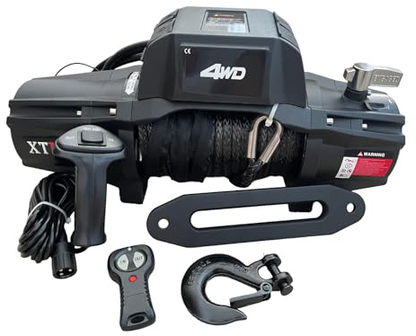 Noryb Electric Winch 12v 12000lbs Synthetic Rope Fairlead Remote Control 4x4 Trailer