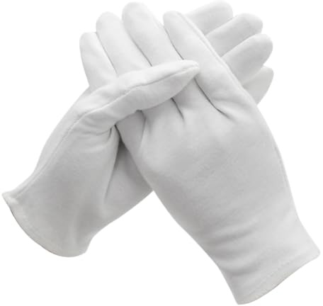 iplusmile 6 paia Guanti in Cotone Bianco Guanti da Lavoro Leggeri e Protettivi per Giardinaggio Industria Ispezione Gioielli e Salone Riutilizzabili e Confortevoli