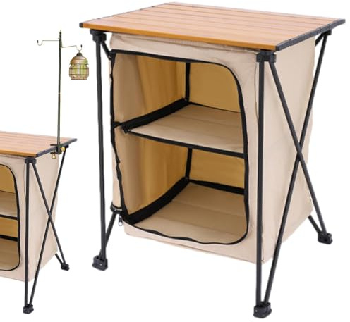 Genérico Armoire de rangement pliable avec étagère de rangement pour pique-nique, fête, pique-nique, barbecue