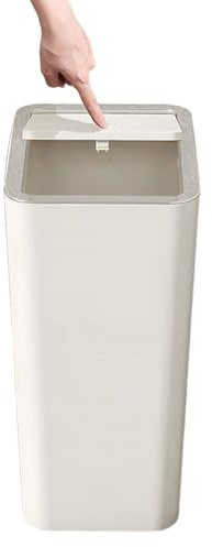 Penlimly Mülleimer Mit Deckel | Badezimmer Abfalleimer | Kompakter 10 Liter Mülleimer - Für Wohnheim Bad Toilette Waschbecken Ecke Innenbereich
