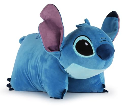 Cuscino Peluche 2 in 1 Disney Lilo e Stitch, Multiuso Extra Soffice con Chiusura a Strappo per la Cameretta dei Bambini, Viaggi o Pigiama Party