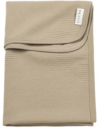 MEYCO Babydecke 100x150cm Jacquard Kuscheldecke Pure Taupe | Baumwollmix - Oeko Tex zertifiziert - TOG 0.5 - vielseitig einsetzbar - kuschelig & atmungsaktiv - waschbar