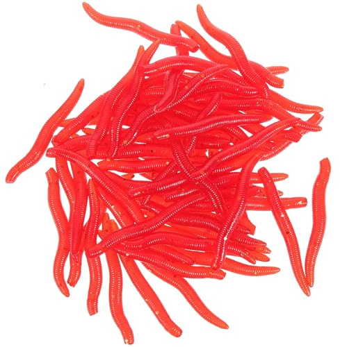 Hohopeti 500 Leurres Souples en Silicone Rouge Réalistes – Pêche Artificiels pour Eau Douce et Mer – Appâts Souples pour Truite Bar Pêche Polyvalente