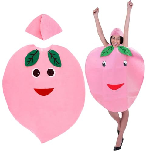 JynxtoyZeal Divertido Traje De Cosplay, Disfraz de fruta de melocotón para adultos, Disfraz de Fruta Divertida de Carnaval para Halloween, fiestas temáticas, juegos de rol