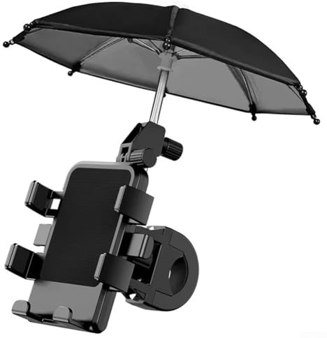 Besttoolifes Motorrad-Handyhalterung mit Regenschirm, wasserdichte Sonnenblenden-Halterung für Fahrrad, KFZ-Handyhalterung, kompatibel mit Griff und Rückspiegel (Griff)