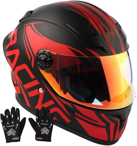 Caimcie Casco Integral de Motocross para niños de 3 a 12 años, homologado por ECE/Dot, para Motocicletas Todoterreno, quads, Karts, Scooters y Motos. F,XXL=53-54cm