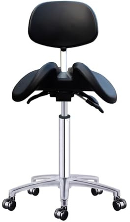 Verstellbarer Sattelhocker mit Rückenlehne, drehbares Design und zwei Neigungsoptionen, ergonomischer geteilter Sitzstil für Kliniken, Krankenhäuser, Apotheken, Schönheitssalons