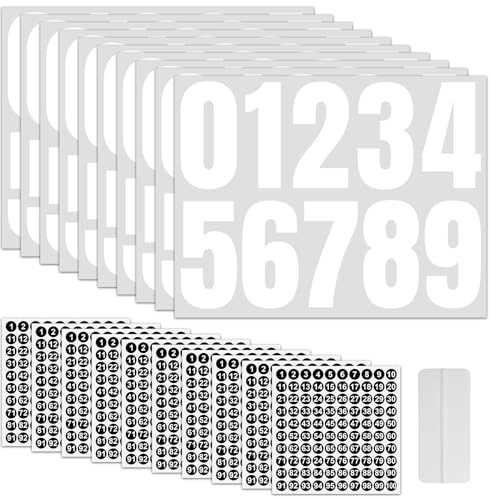 10 Blatt Zahlen Aufkleber 10cm Klebezahlen 0-9 und 10 Blatt Zahlen Aufkleber 1cm Klebezahlen Sticker 1-100 für Briefkasten Hausnummer Postkasten Schilder