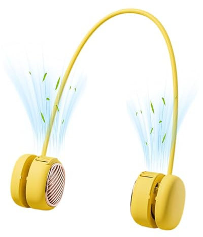 Genérico Ventilador De Cuello Transportable | 5 Velocidades Silencioso Flexible Y Ponible | Portátil Recargable para Cuello - para Viajes Verano Camping Crucero Exterior Coche Mujeres