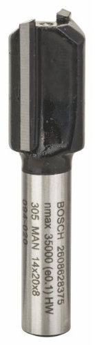 Bosch Professional Nutfräser Standard for Wood (für Holz, Ø 14 mm, Arbeitslänge 20 mm, Zubehör Handfräse), 2608628375, Ø 14mm