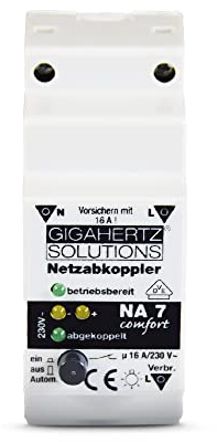 Gigahertz Solutions NA7 Comfort Netzabkoppler | Netzfreischalter für Elektrosensible | VDE-Geprüft für optimale Sicherheit und Elektrosmog-Reduzierung | 230 V/AC 16A 2300W Restwelligkeit