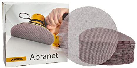 Mirka Abranet Netz-Schleifscheiben Ø 200 mm Klett/Korn P180 / 50 Stk/zum Schleifen von Holz, Spachtel, Lack, Kunststoff / 5425205018