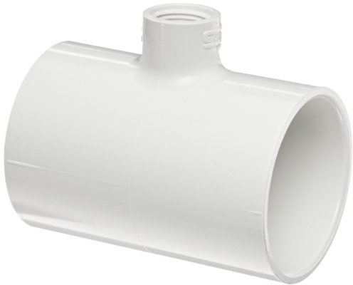 Spears 402 Series PVC Pipe Fitting, Tee, Schedule 40, White, 2 Socket x 1/2 NPT Female