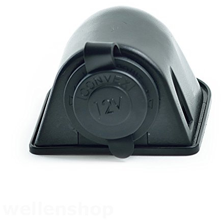 wellenshop 12V Aufbau Steckdose Zigarettenanzünder wasserdicht Schwarz