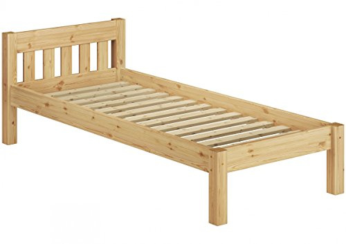 Erst-Holz Lit Simple Style Contemporain pin Massif Naturel 90x190, lit Enfant, y Compris sommier 60.38-09-190
