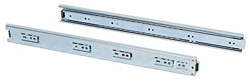 Emuca 3007305 Guide/Binari con Cuscinetti a Sfere ad Estrazione Totale per Cassetto, 45 x 400 mm, Zincato, 400mm