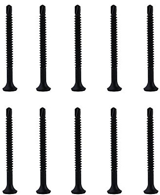 Loboo Idea Cylinder Puller Screws/Socket Hexagonal Dovetail Screw Self-tapping and Self-drilling Screw Drill Tail, 10 Pieces/Pack (Cylinder puller screws 4.2mm, Black（10pcs/pack）)