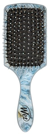 Wet Brush Paddle Shine Enhancer with Argan Oil, Distressed Wood - Ultra-Soft IntelliFlex Detangling Bristles with Boar Bristles For A Smooth & Shiny Finish - Pain-Free Hair Brush For Women & Men