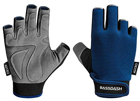 BASSDASH Astro Fishing Gloves Men’s Women’s Fingerless Gloves for Game Fishing Kayaking Paddling Sailing MTB