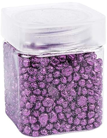 Ideen mit Herz - Pietre glitterate in vetro granulato metallizzato, grana 2 mm fino a 7 mm, 260 g, ideali come decorazione da tavolo o matrimonio, Vetro, viola.