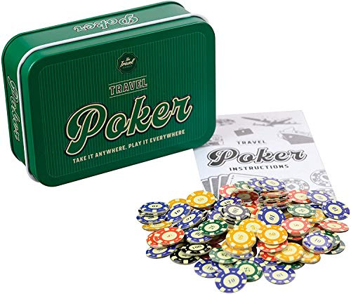 Travel Poker Funtime kompakt bärbar fickformat speltennset gåva, flerfärgad, PL7440