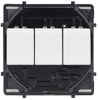 BSEED Marco Interruptor de Pared,Marco de vidrio panel,Compatible con Pulsador, Conmutador y Enchufe Schuko,Fácil de Montar,FK Touch Interruptor 3 Gang 1 Vía,Blanco 86mm