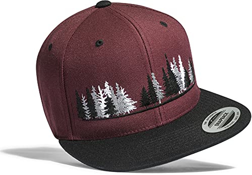 Baddery Outdoor Flexfit Snapback Cap - „Woodlands“ - Bestickte Kappe | Bestickte Kappe für Herren & Damen - Wandern & Klettern