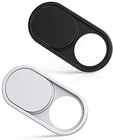 imluckies Webcam Cover for Laptop, MacBook Pro/Air, iMac, iPad, Tablet, iPhone 8/7/6 Plus, Echo Show/Spot Web Camera Blocker [1 Black + 1 White]