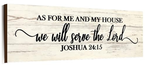 Jetec As for Me and My House We Will Serve Wall Sign, 17 X 6 Inch, Joshua