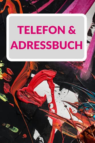 Telefon & Adressbuch: Kontaktbuch und Telefonbuch mit einfachem alphabetischen A-Z Register im handlichen ca. A5 Format. Adressverzeichnis für alle Kontaktdaten zum Ausfüllen. Motiv bunte Farbe.