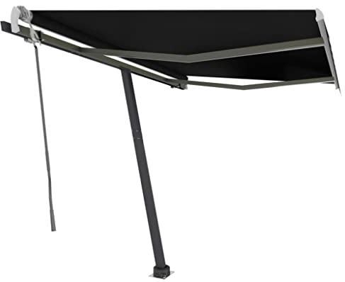 vidaXL Standmarkise Einziehbar Handbetrieben Markise Sonnenmarkise Balkonmarkise Sonnenschutz Gelenkarmmarkise Terrasse Garten 300x250cm Anthrazit